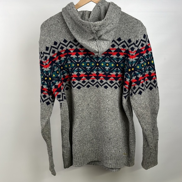 American Eagle Silk Wool Blend Hooded Sweater - Gray Festive - Large - Mens - Picture 8 of 9